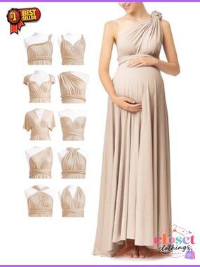 Maternity Multi-Way Wrap Maxi Dress Baby Shower